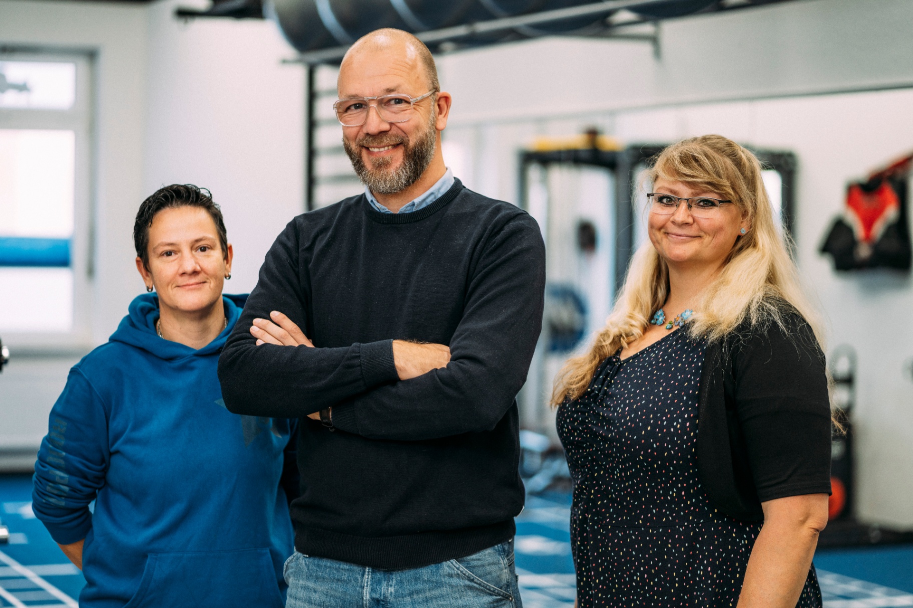 Das Team: Tobi Hamann mit Kolleginnen